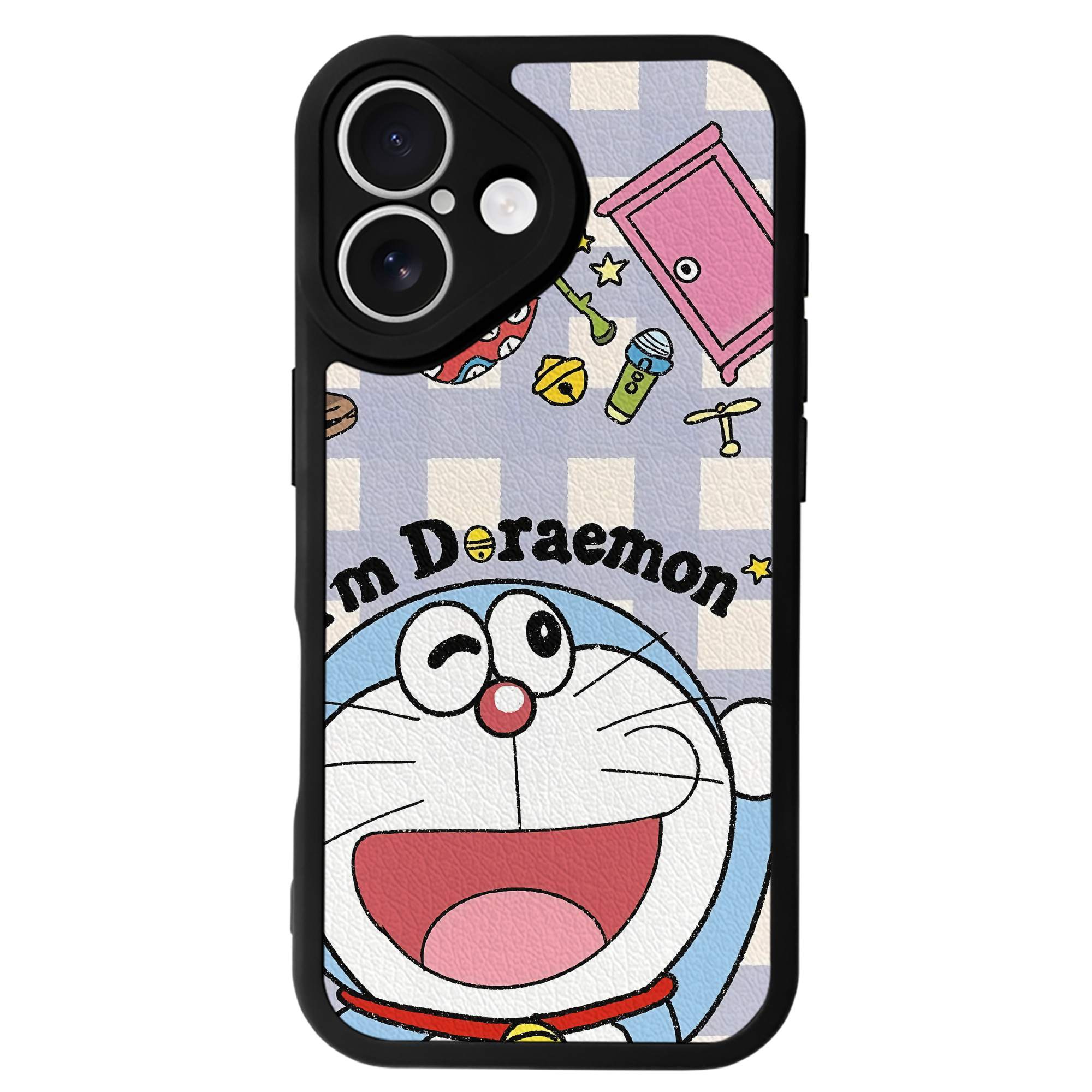 （画像用） ドラえもん Doraemon 【iPhone 16シリーズ対応】シリコンスマホケース（レザー調） 材質：シリコン